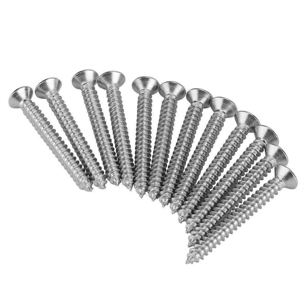 200Pcs M4 Stainless Steel Cross Self Tapping Screws Combination Set Flat Head