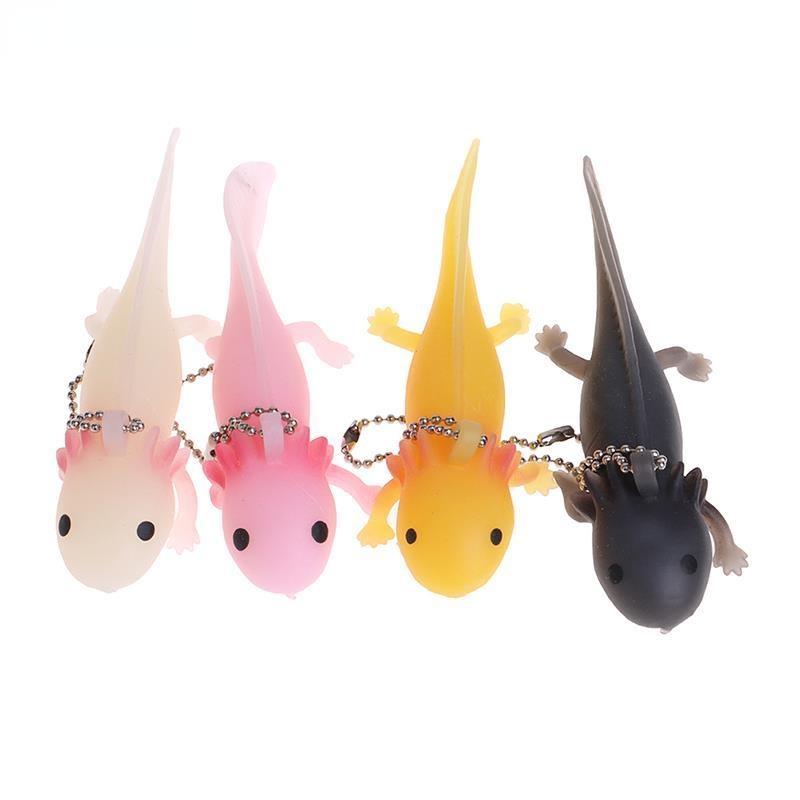 1pc Funny Keychain Axolotl Antistress Soft Fish Giant Salamande Stress Toy Squeeze Prank Joke Toys For Girls Gag Gifts