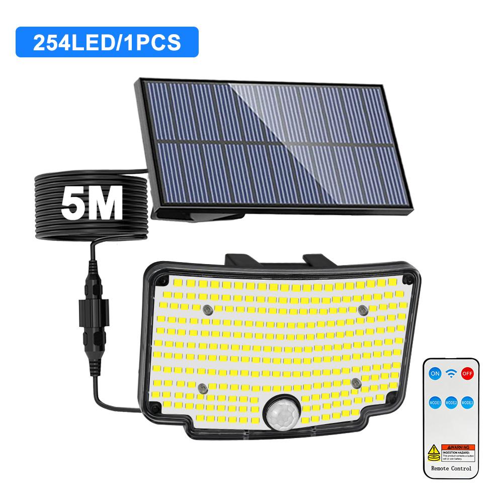 LED Solar Light Outdoor with Motion Sensor Solar Security Light Waterproof LED Floodlight 3 Modes Solar Wall Lamp for Yard Porch
