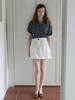 Elssibeui Soft Cotton Mini Skirt_White