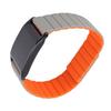 Magnetic Silicone Watch Band Replacement for WHOOP 4.0 Watch Fitness Tracking Band Soft Skin Friendly Gray Orange