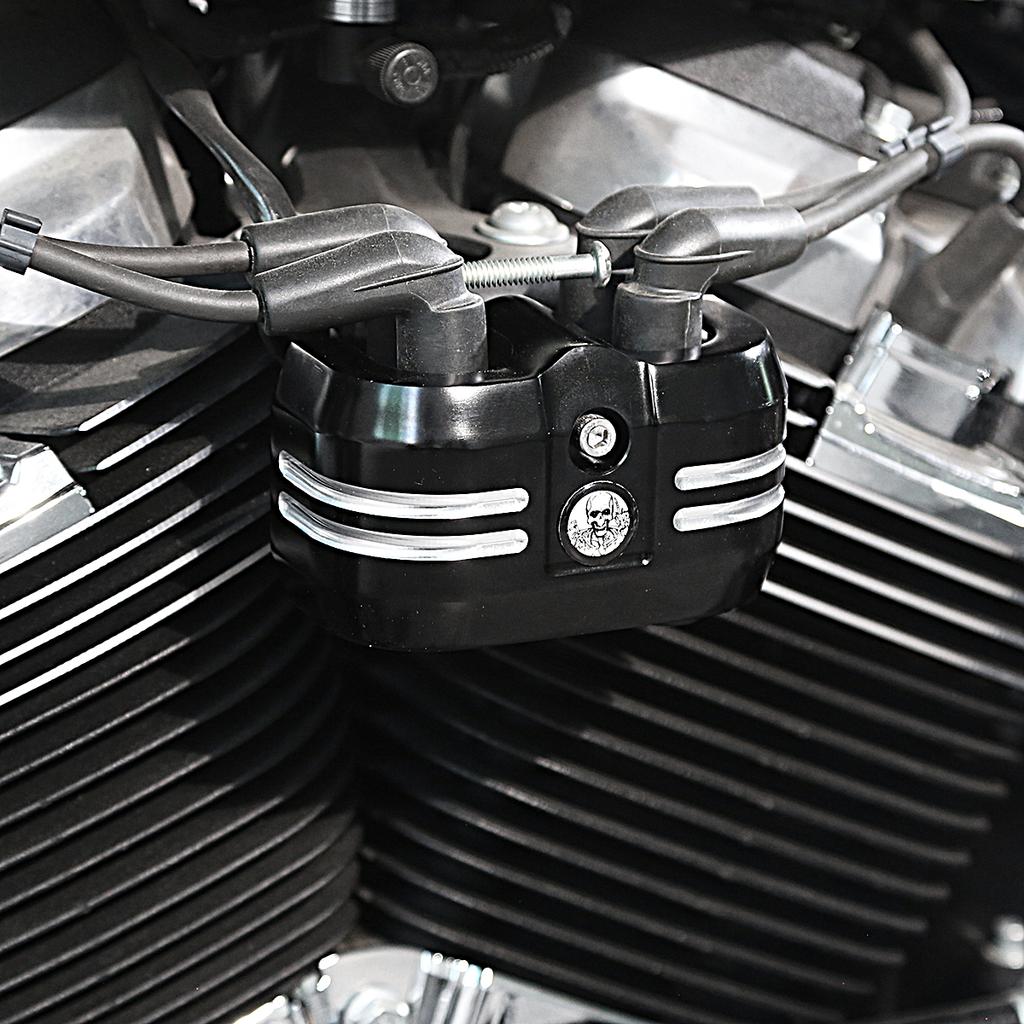 Gloss Black Shallow Cut Ignition Coil Cover For Harley Softail Fatboy Slim Street Bob Breakout Low Rider Fat Bob 18-23