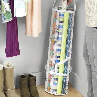 1pc Gift Wrap Storage Bag PVC Wrapping Paper Storage Bags With Handles Easy Carry Tube Container For Graduation Birthday Gifts