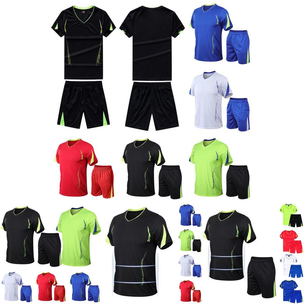 Breathable Summer Quick-drying Sports Suit With Short Sleeve T-shirt And Shorts**