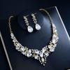 Bridal Jewelry Set: Zircon Necklace & Earrings for Wedding or Evening Gown