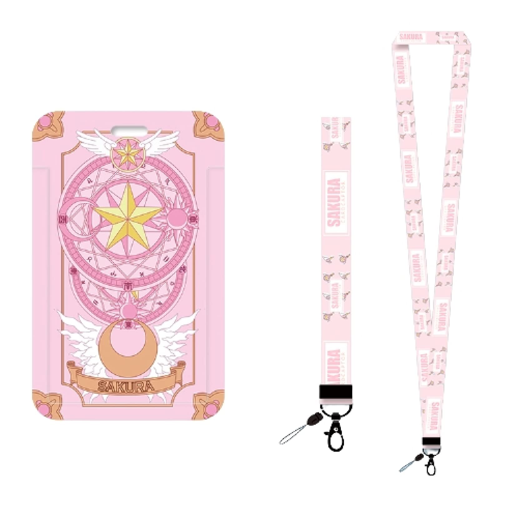 

Cardcaptor Sakura Character Pass Case, ID Card Holder, Employee ID Card, Commuter Pass Case, Name Badge Case, Vertical IC Card Case with Keychain and