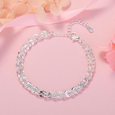 Versatile Jewelry Plated 925 Silver Women's Phoenix Tail Charm Bracelet Jewelry