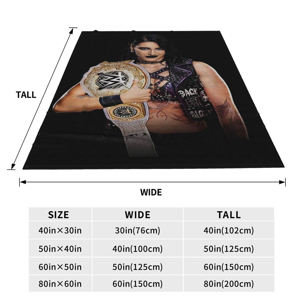 Flannel Throw Blanket She Is My Mami! Rhea Ripley Bootleg Wrestler Warm Plush Blankets Soft Bedspread for Livingroom Home Couch