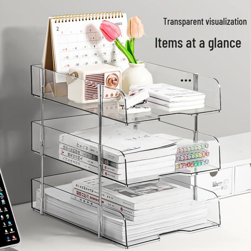 Acrylic Desktop File Organizer Rack