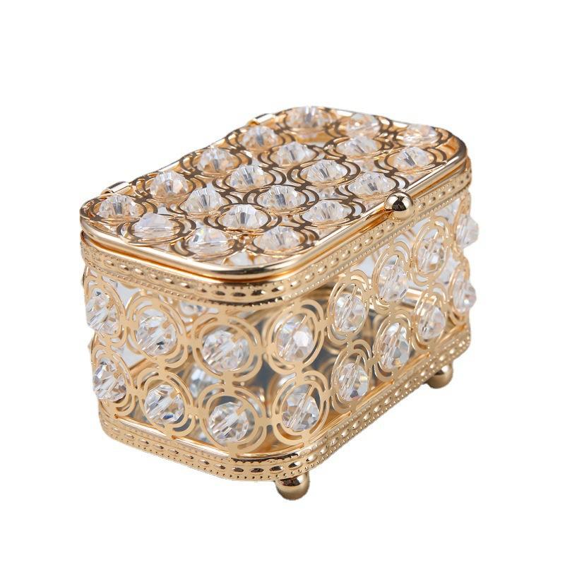 

Новый продукт, креативный европейский светильник, роскошная хрустальная шкатулка для драгоценностей, ретро-шифон для хранения ювелирных изделий, шкатулка для ювелирных изделий, шкатулка для колец 11cmx7cmx7cm золотой