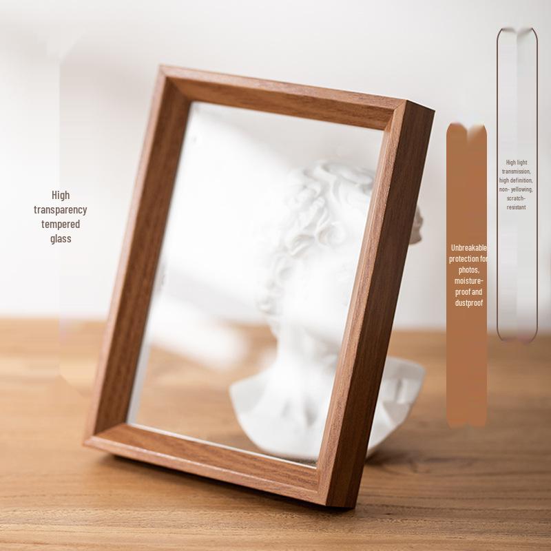 Hollow Wooden Photo Frame - 6x8, 10x12, A4 Sizes - Nordic Style Table Stand & Wall Hanging