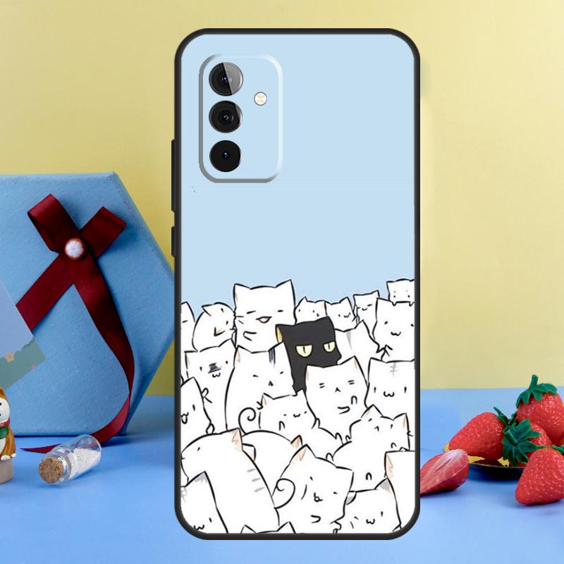 Cute Cartoon Cat Case For Samsung Galaxy A35 A55 A15 A54 A34 A14 A52 A32 A12 A13 A33 A53 A17 A16 A26 A36 A56