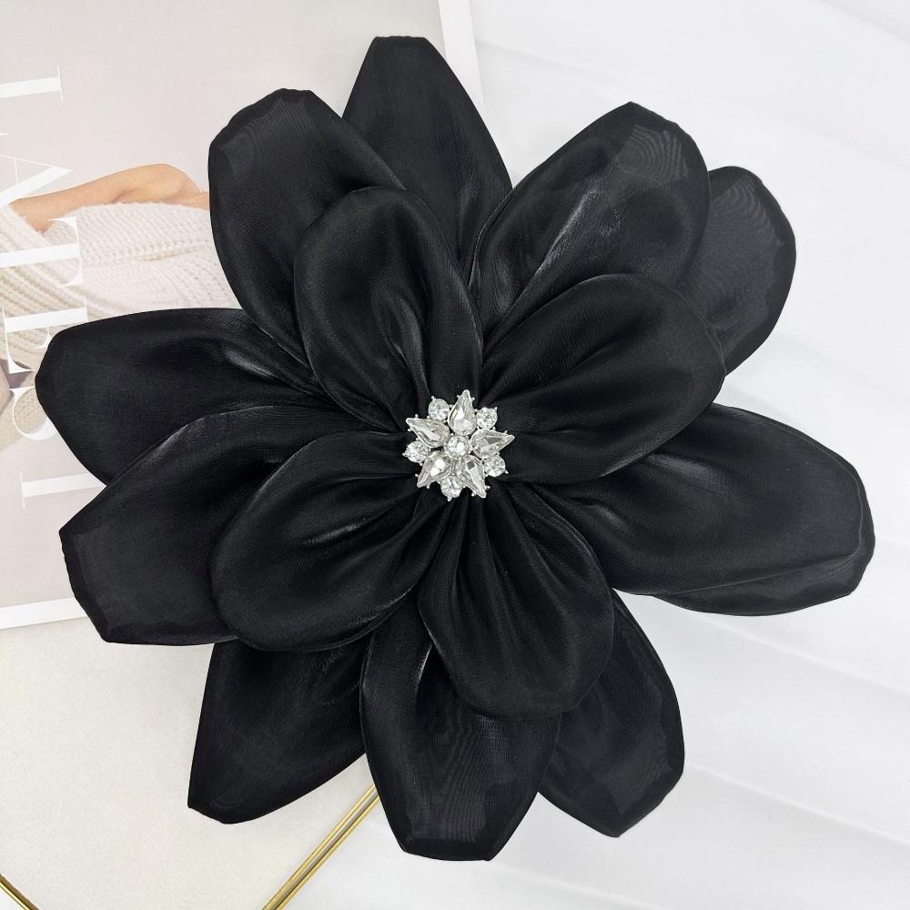 

Rhinestone Floral Fabric Applique Multi-layer 3D Flower Flower Clothing Patch Satin Chiffon DIY Headdress Clothing