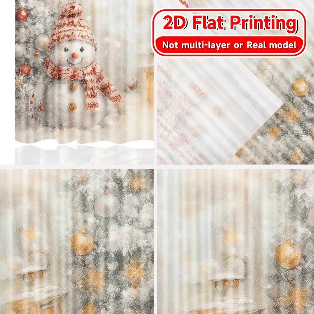 2D Flat Printing  2pcs FrostyFestivities Chic Curtains Semi-Sheer Curtains Festive for digital printing living room curtain