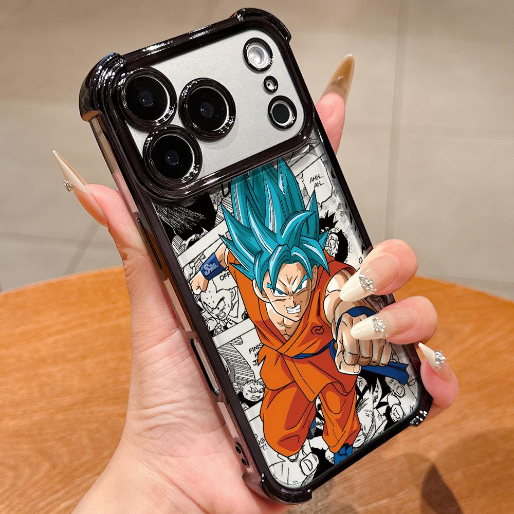 Anime Super Saiyans Plating Phone Case for IPhone 17 17e 16e 16 15 14 13 12 11 Pro Max X XR 7 8 Mini Air Plus Anti-Fall Airabag