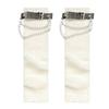 Ribbed Knitted Boot Toppers Covers with Heart Chain Leather Belt Harajuku Gothic Punk Leg Warmers Scrunch Long Socks