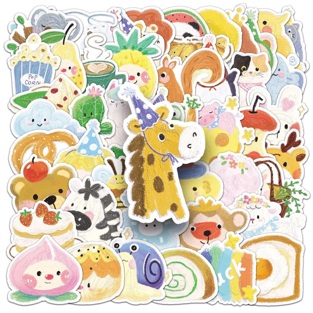50PCS Cartoon-Style Waterproof Stickers: Cute Graffiti for Journals