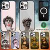 Aesthetic David Mona Lisa Phone Case For iPhone 17 16 15 14 13 12 Pro Max Plus for Magsafe Mirror Wireless Magnetic Cover