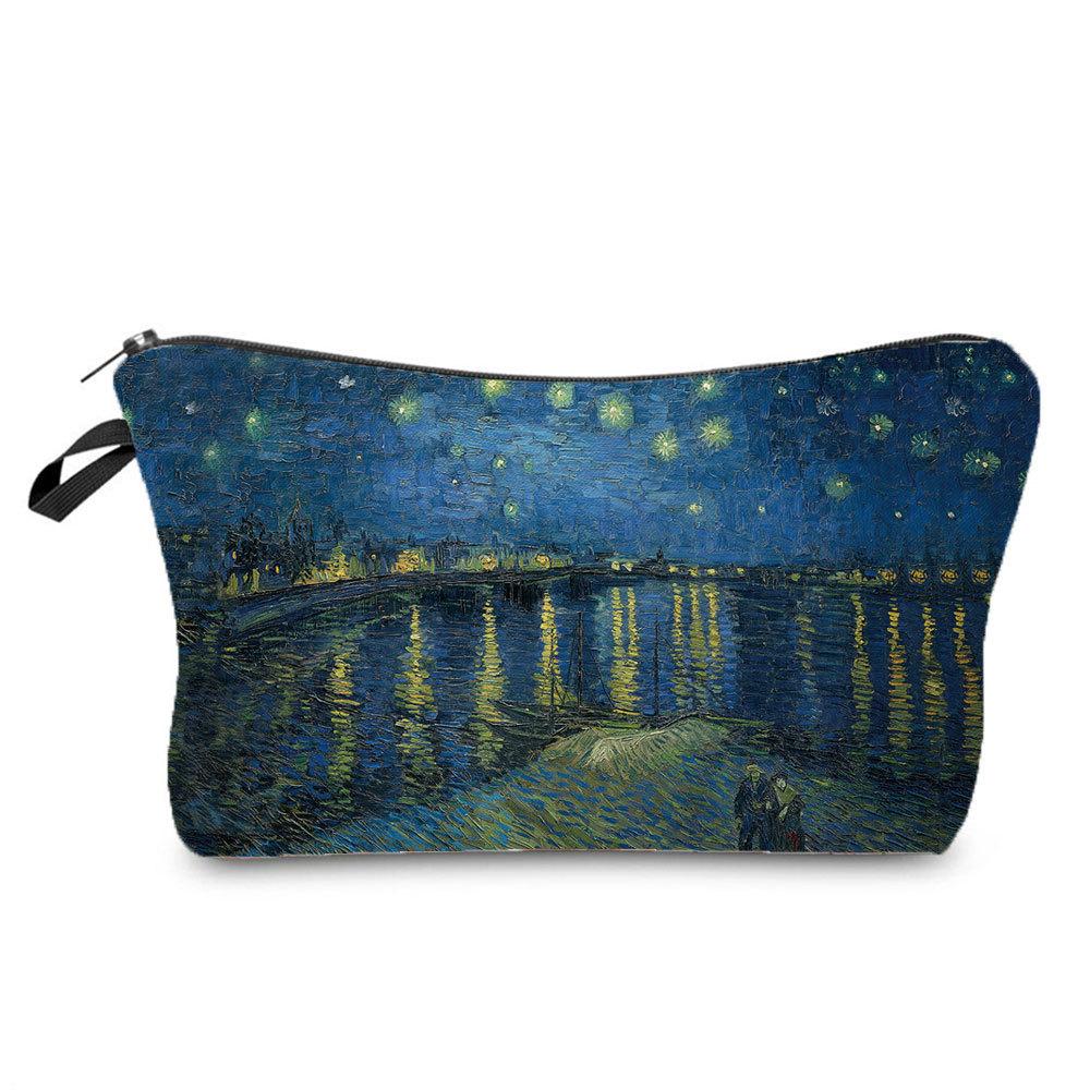 Women Oil painting Print Cosmetic Bag Toiletries Organize Travel Storage Case 6378