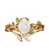 Luxury European and American Ins Jewelry, Wheat Ear Gold Ring, Niche Light Luxury High-end Zircon Ring