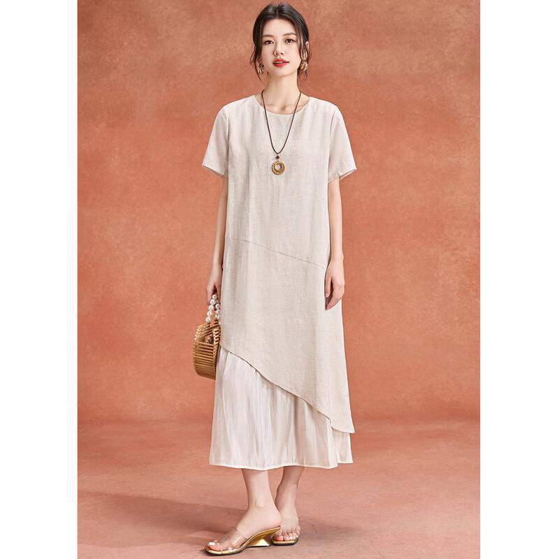 Tencel Linen Blend A-Line Midi Dress