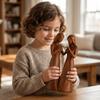 Funny Resin Sisters Figurine Realistic Cartoon Friendship Sculpture Natural Texture Imitation Wood-carved Ornament Courtyard