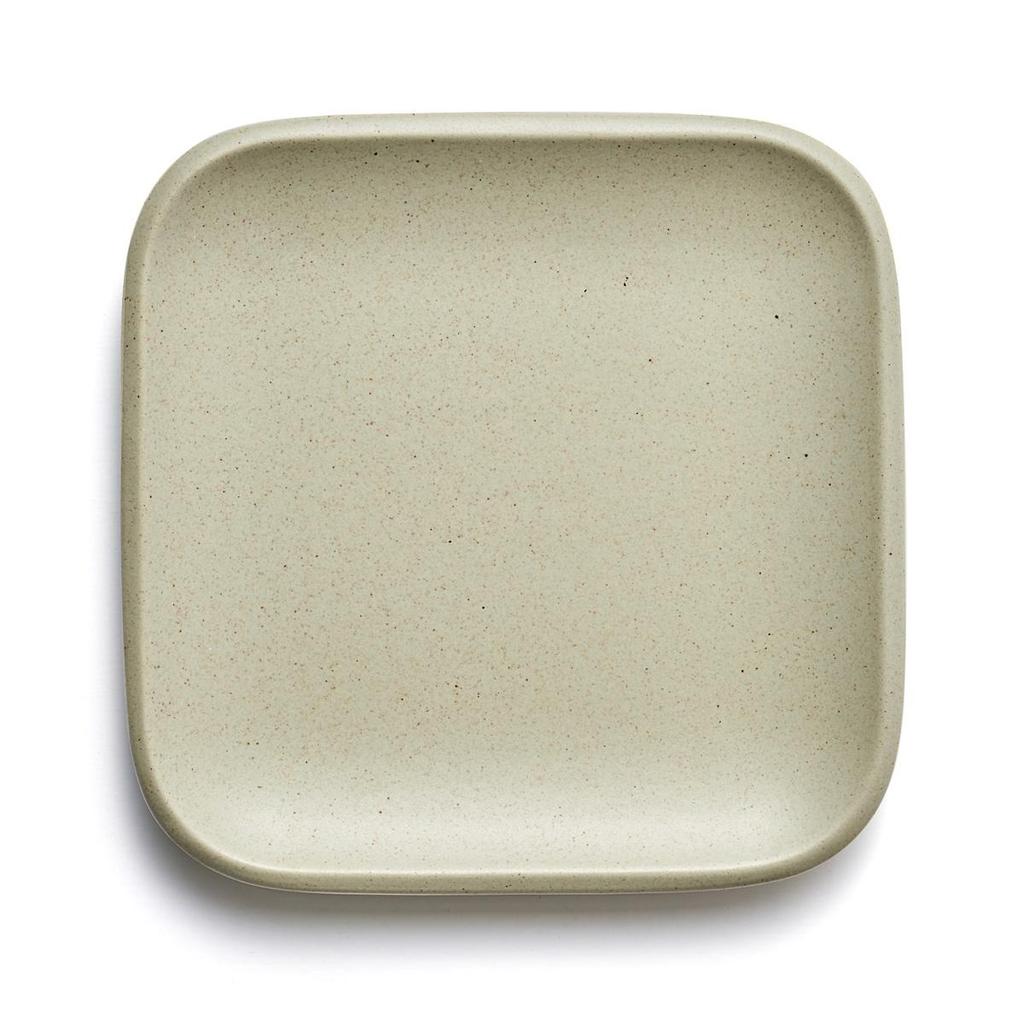 OVE Ceramic Dinnerware Square Small Plate (17x2.1cm) Nature Tableware Dishwasher Oven Safe