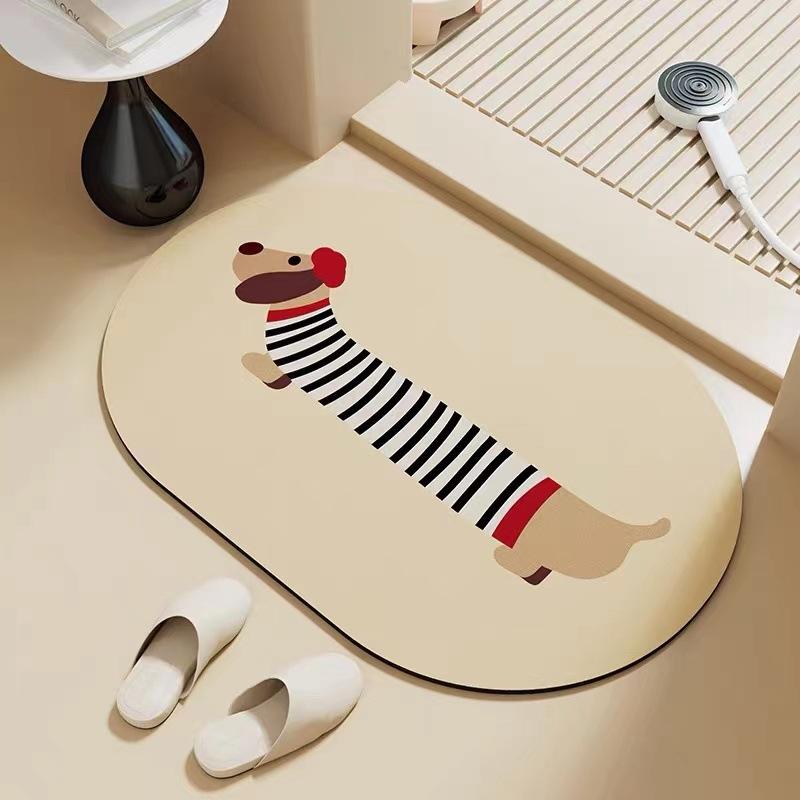 Dachshund Floor Mat, Diatom Mud Suction Mat At The Door Of The Bathroom, Toilet, Toilet Easy To Take Care Of, Foot Mat, Bathroom Carpet