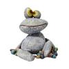 Garden Frog Statue, Cartoon Frog Figurine, Waterproof Resin Animal Sculpture for Yard Patio Lawn Decor