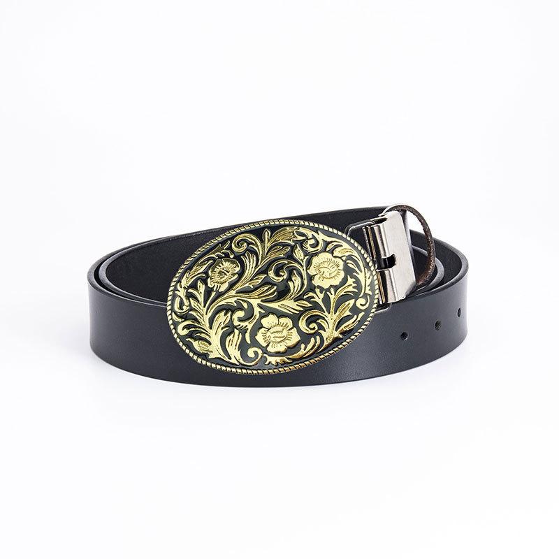 Higan Flower Ancient Official Belt Modegürtel Vollrindledergürtel