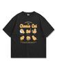 ORIGINALDAY Cheese Cat Printed Short Sleeve T-Shirt Oversized Unisex Black