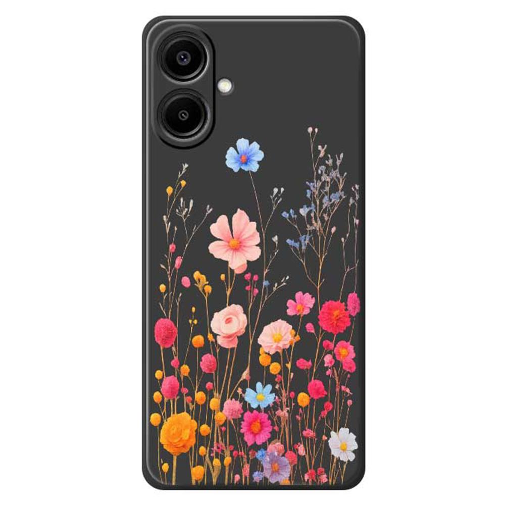 For Samsung Galaxy A07 4G Case Flower Branches Pattern Printing Straight Edge TPU Phone Back Cover