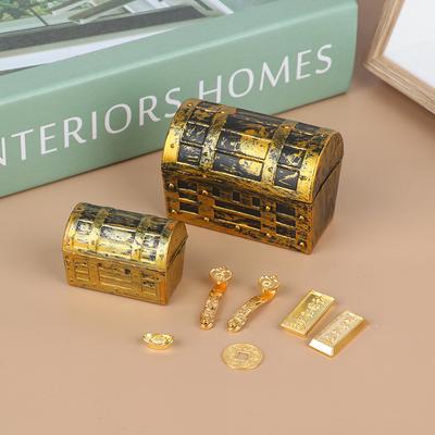 1/2/10Pcs Acessórios para casa de bonecas Ruyi Lingote de ouro Barra de ouro Moeda de cobre Decoração