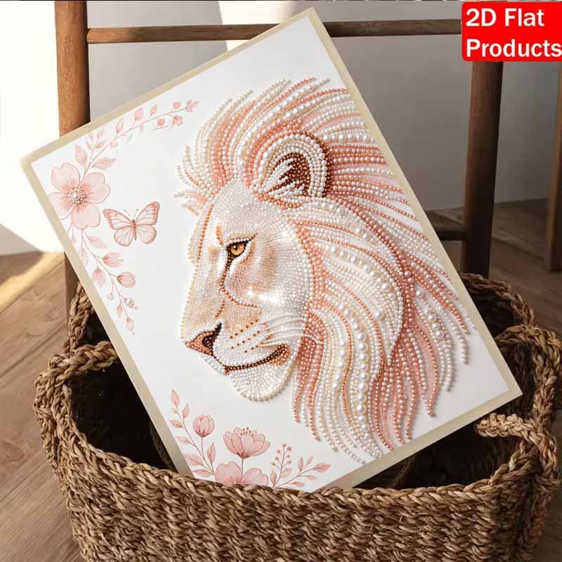 Pearl Art Painting Home Wall Decor Lion Pearl Gemstone Painting Picture Crafts Adult/Beginner Gift Creative Home Decor Unframed Wall Art Ornament