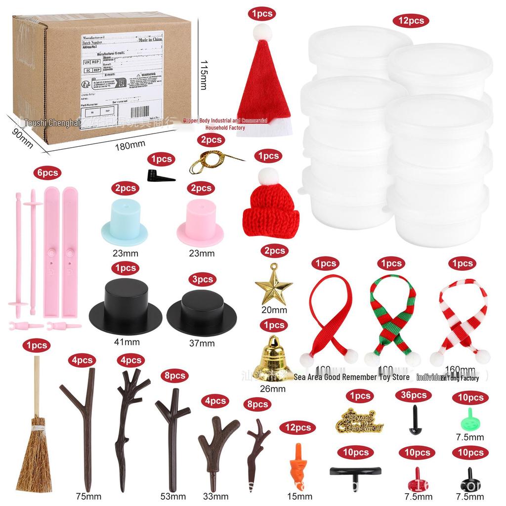 Children's DIY Snowman Kit - Winter Party Craft with Christmas Hat & Stocking