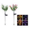 Realistic Solar Artificial Flower Light Gardenia Flower Waterproof Landscape Lamp  Landscape Decor