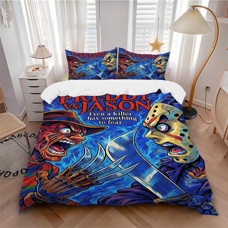 

3pcs A Nightmare on Elm Street Bedding Set, Soft Polyester Duvet Cover and Pillowcases Machine Washable Seasons all suitable 79 135x200cm