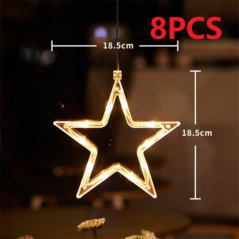 Christmas LED Light Snowflake Santa Hanging Sucker Lamp Window Ornaments Decoration for Home Xmas Navidad 2025 New Year Decor