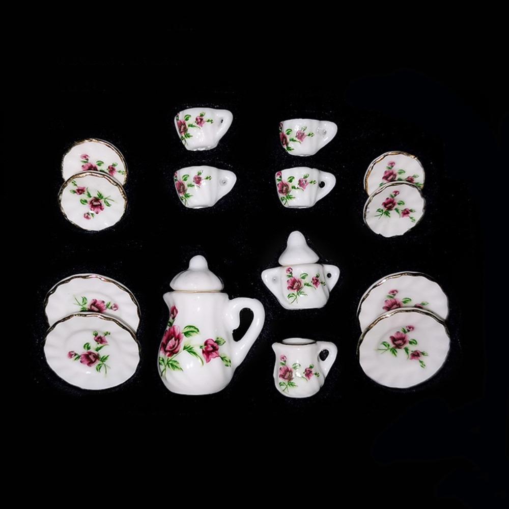 Kettle Doll House Cup Model Set Tableware Miniature Porcelain Tea Cup Set  Home Decor