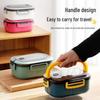 Dual-Layer Microwaveable Lunch Box with Cutlery for Office Workers