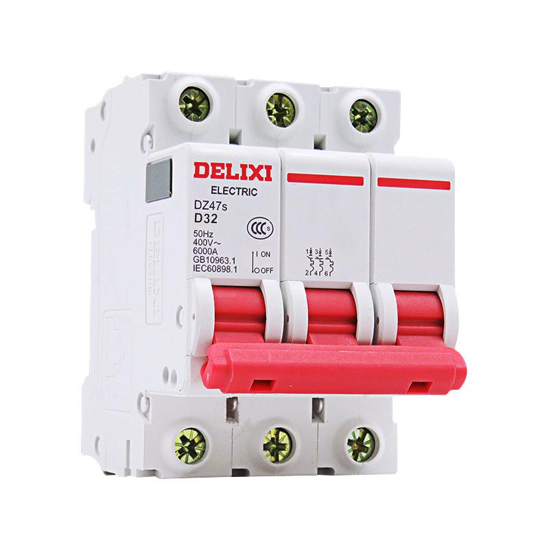 Delixi DZ47s 3P 380V D Type Three-Phase Miniature Air Circuit Breaker for Industrial Use