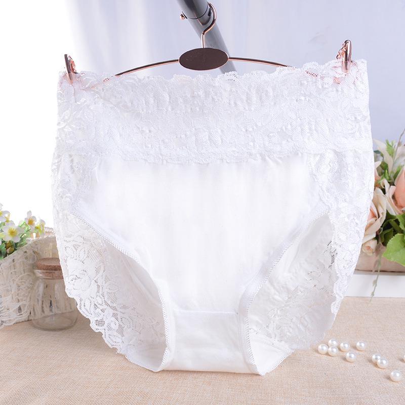 Chiloți de damă modal cu talie înaltă și bordură din dantelă - Mărimi mari, respirabili și confortabili