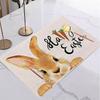 Easter Bunny Placemat Festive Home Decor Watercolor Rabbit Design Linen Placemat Tableware Heat Resistant Table Mat for Kitchen