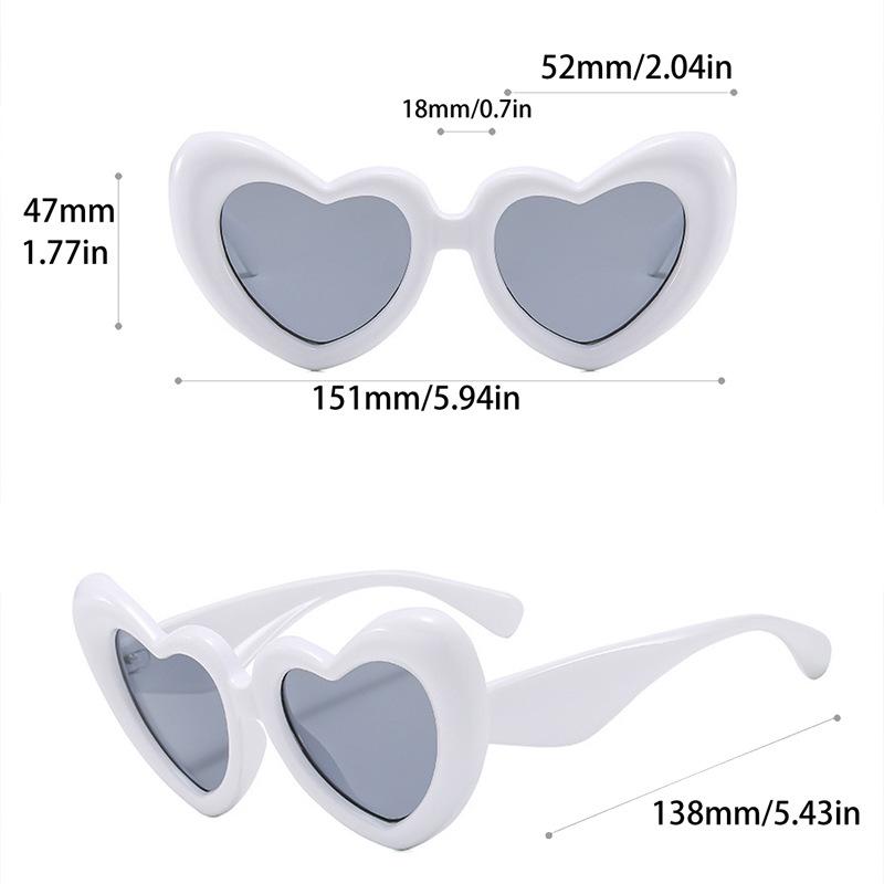 Y2K Oversized Love Heart Sunglasses Punk Pink Shades Vintage Candy Eyewear Trendy Unisex Luxury Designer