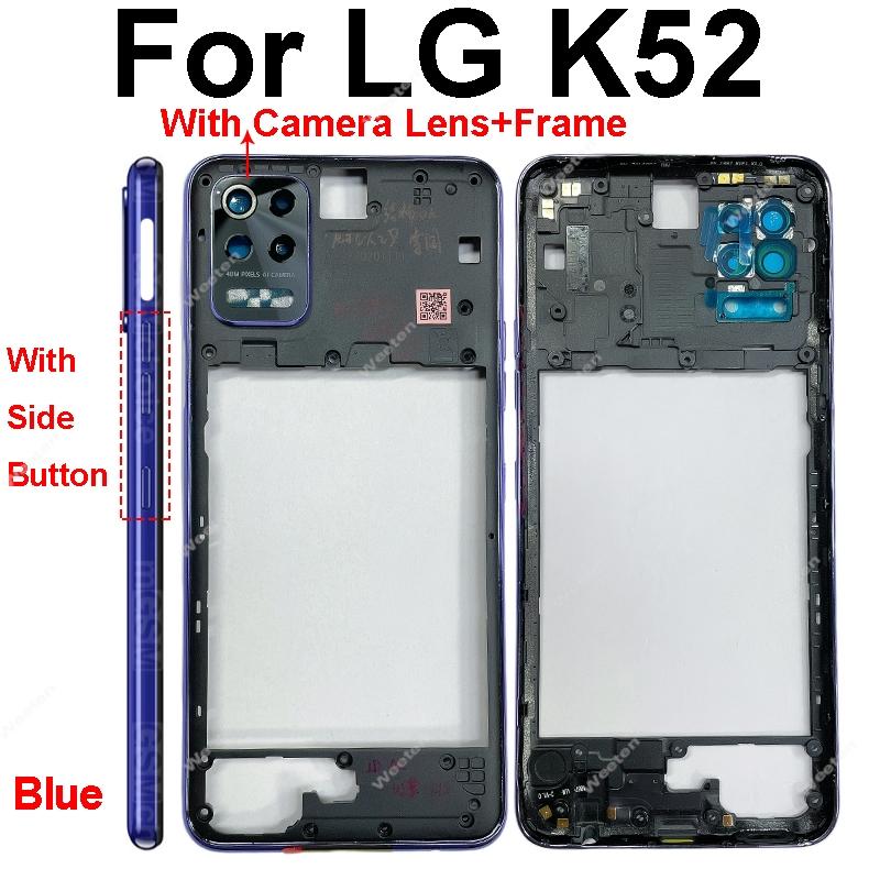 For LG K42 K52 K62 Plus Middle Frame Holder Cover Perfect Fit with Side Button Quality Phone Repair Parts Stable