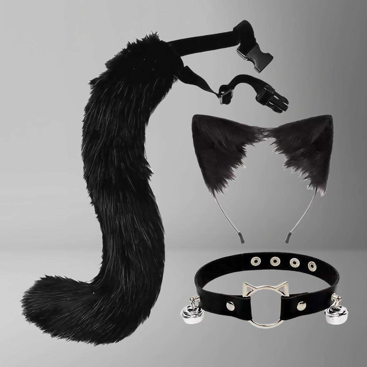 

Комплект для косплея ручной работы: Набор лисьих и кошачьих ушей и хвоста с ободком