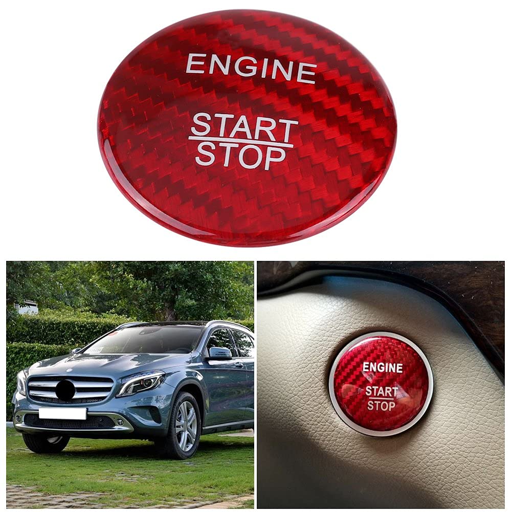 Carbon Fiber Engine Start Button Start Stop Button Cover Trim