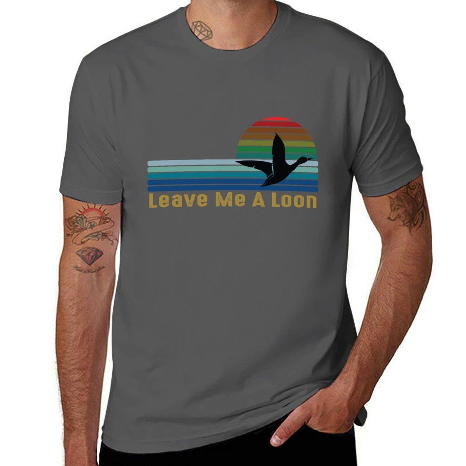 

Leave Me A Loon, Bird Watcher Vintage Retro Sunset T-Shirt t shirts for man graphic vintage anime tshirt T-Shirt 4XL