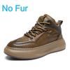 Fashion Mens Winter New Fashion Leather Shoes High Quality Non-Slip Heels Men's Work Shoes Outdoor Thick Bottom Warm Mens Sneakers
