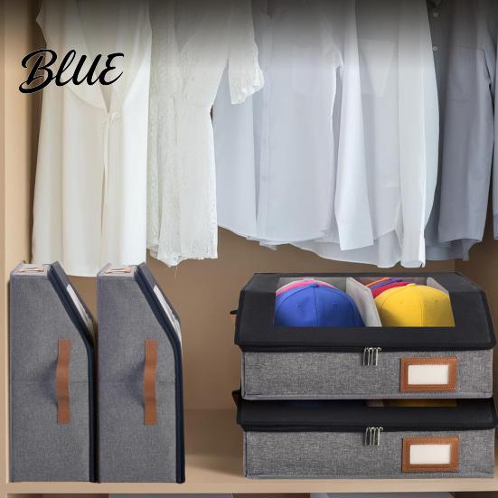 Clear Hat Storage for Closet Organizer with Window Lid Flip Top Access Design